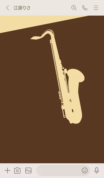 [LINE着せ替え] Saxophone CLR 黒茶の画像2