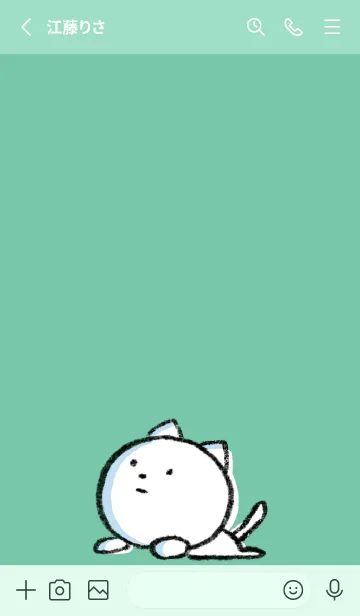 [LINE着せ替え] ミントグリーン : まるねこ4の画像2