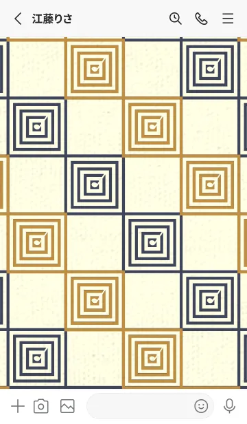 [LINE着せ替え] 和音 市松模様 音符  黄土色の画像2
