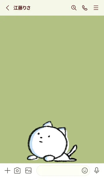 [LINE着せ替え] 黄緑 : まるねこ4の画像2