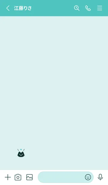 [LINE着せ替え] 小さな猫(グリーン74)の画像2