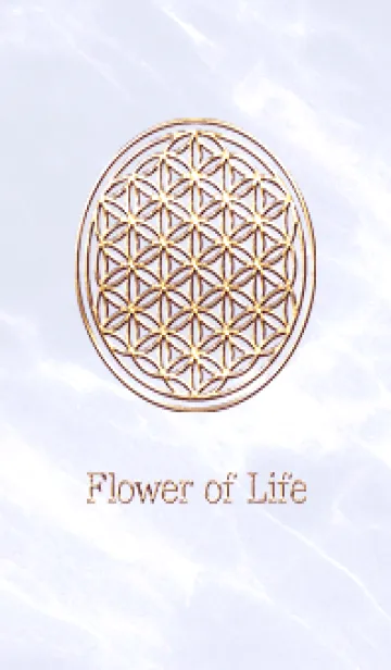 [LINE着せ替え] Flower of Life - Gold (M) - ブルー 01の画像1