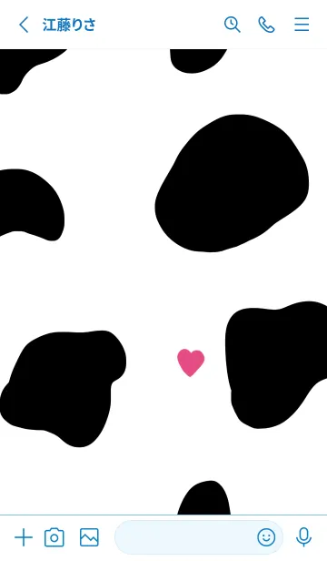 [LINE着せ替え] 牛柄とハート。の画像2