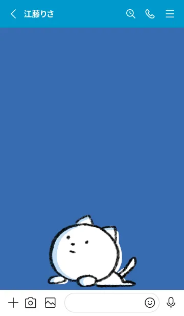 [LINE着せ替え] 青 : まるねこ4の画像2