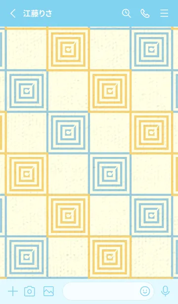 [LINE着せ替え] 和音 市松模様 音符  卵色の画像2