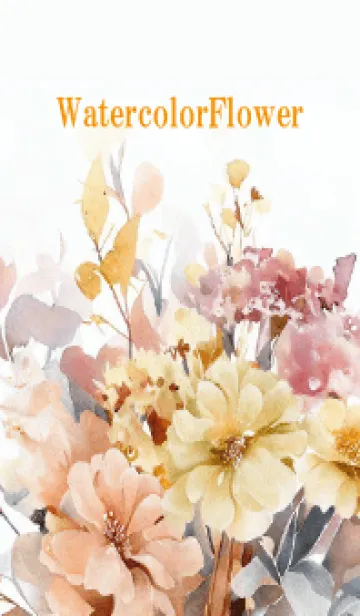 [LINE着せ替え] Watercolor Dry Flower-PINK-2の画像1