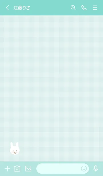 [LINE着せ替え] 白うさぎ チェック4の画像2