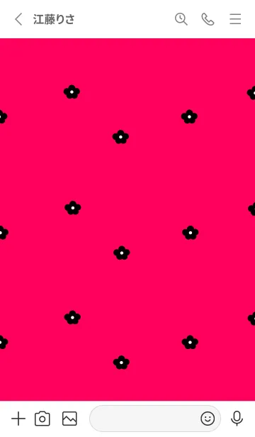 [LINE着せ替え] ビビッドピンクとブラックお花。の画像2