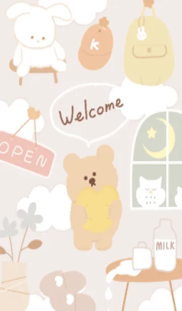 [LINE着せ替え] pinkbrown♡くまルーム08_1の画像1