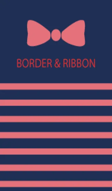 [LINE着せ替え] BORDER & PINKRIBBON -Navy 14-の画像1