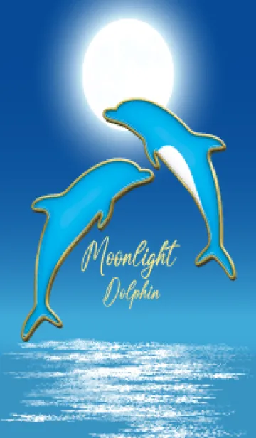 [LINE着せ替え] Enamel Pin Moonlight Dolphin 132の画像1