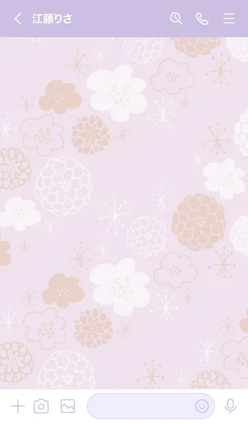 [LINE着せ替え] 白とベージュのお花 キラキラ18の画像2