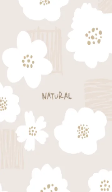 [LINE着せ替え] おしゃれ 花 白 ブラウン4の画像1