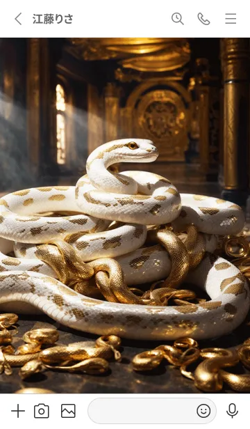 [LINE着せ替え] 金運上昇 黄金と白蛇 幸運の16の画像2