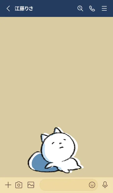 [LINE着せ替え] ベージュとネイビー : まるねこ5の画像2