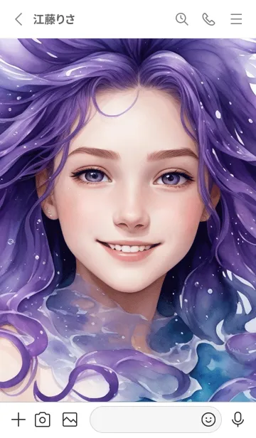 [LINE着せ替え] 水彩画の美少女 10の画像2