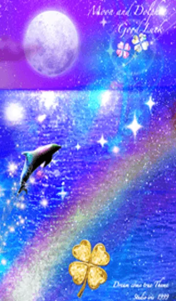 [LINE着せ替え] 運気上昇 月とイルカ3の画像1