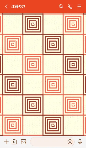 [LINE着せ替え] 和音 市松模様 音符  ガーネットブラウンの画像2