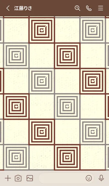 [LINE着せ替え] 和音 市松模様 音符  海老茶の画像2