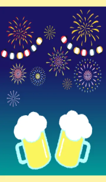 [LINE着せ替え] ビールとおつまみ 薄い黄色の画像1