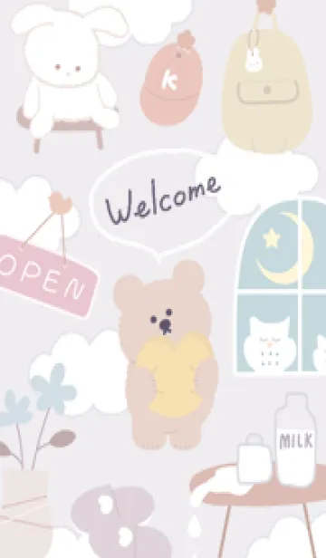 [LINE着せ替え] violet♡くまルーム04_1の画像1