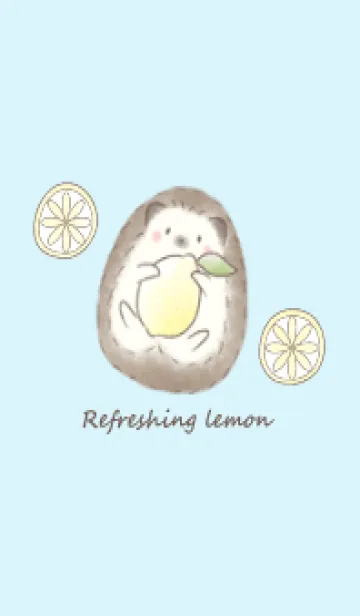 [LINE着せ替え] ハリネズミとレモン -ブルー-の画像1