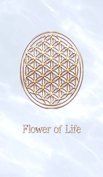 [LINE着せ替え] Flower of Life - Gold (M) - ブルー 02の画像1