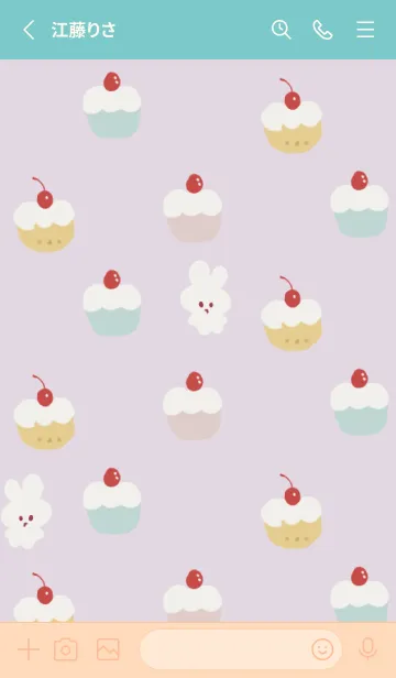 [LINE着せ替え] usagi cake3の画像2