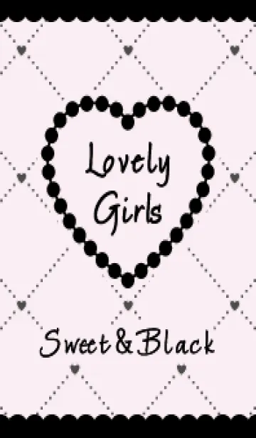 ♡Heart&Girly♡Paleピンク&ブラックの着せ替えメイン画像
