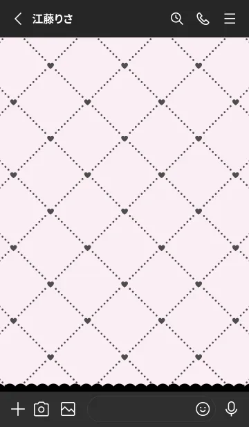 [LINE着せ替え] ♡Heart&Girly♡Paleピンク&ブラックの画像2