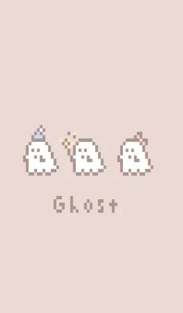 [LINE着せ替え] ドット絵おばけ。ピンクベージュの画像1