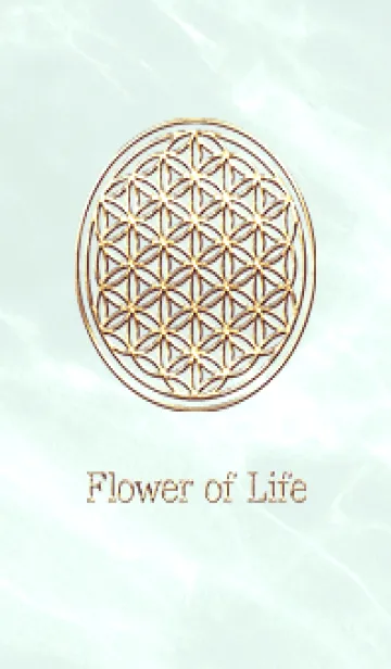 [LINE着せ替え] Flower of Life - Gold (M) - E グリーンの画像1