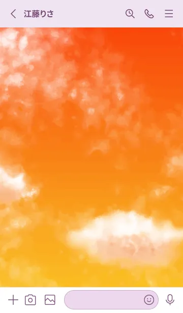 [LINE着せ替え] オレンジの空 薄い紫の画像2