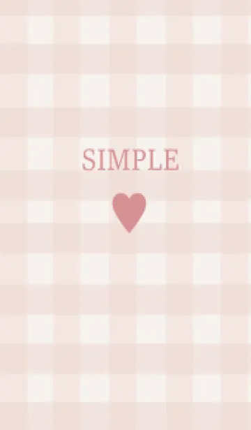 [LINE着せ替え] SIMPLE HEART =check dustypink=の画像1