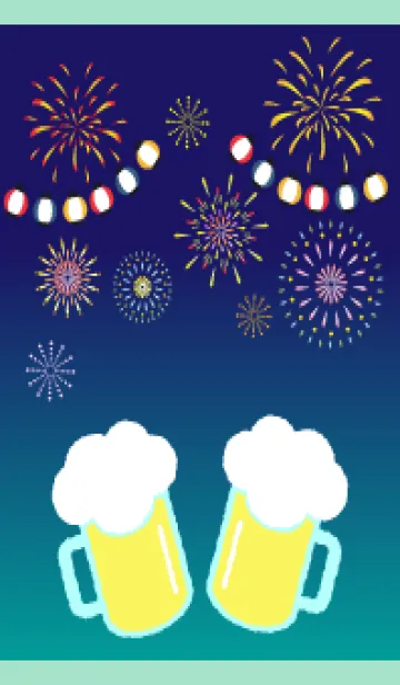 ビールとおつまみ 青緑の着せ替えメイン画像