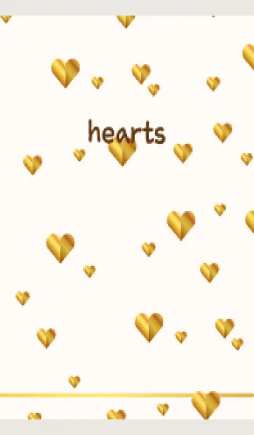 [LINE着せ替え] 金色のハート ベージュと灰色の画像1