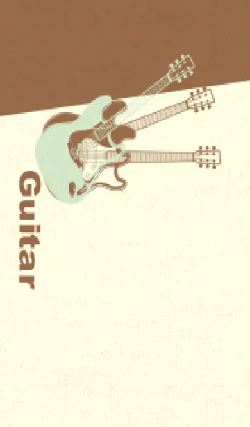 [LINE着せ替え] エレキギター Line  白緑の画像1