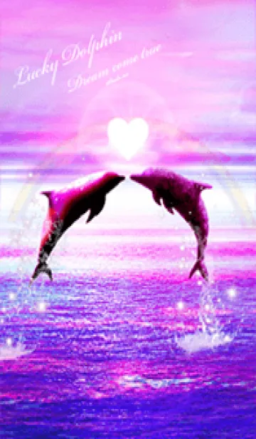 [LINE着せ替え] 恋愛運 ♥Lucky Dolphin pink4♥の画像1