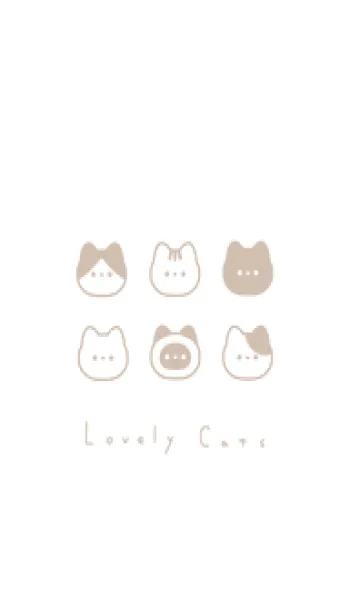 [LINE着せ替え] ゆるいねこ / 白とベージュ.の画像1