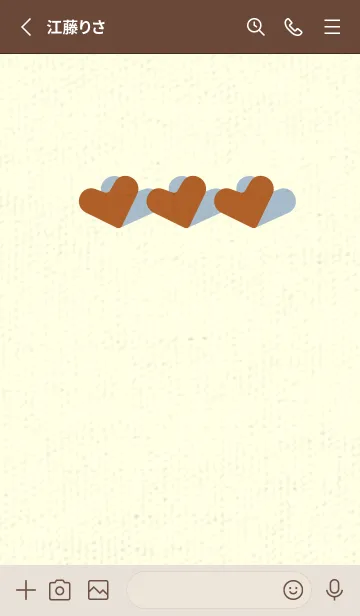 [LINE着せ替え] 3つのハート型の着せかえ Old goldの画像2