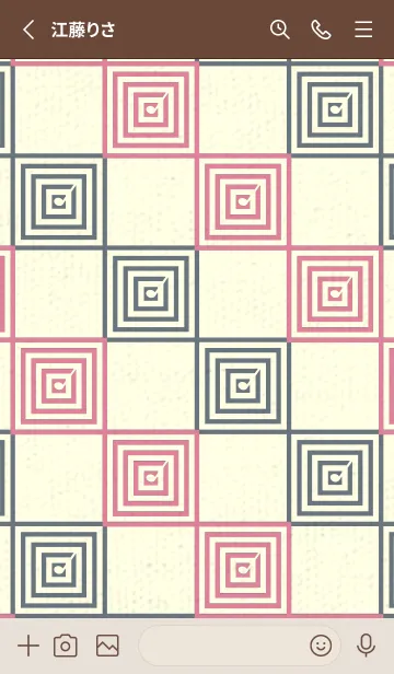 [LINE着せ替え] 和音 市松模様 音符  Pale cherry pinkの画像2