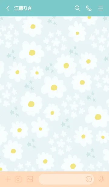 [LINE着せ替え] 白い花と星12の画像2