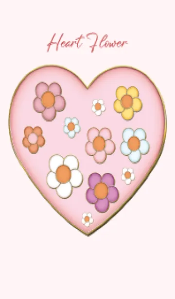 [LINE着せ替え] Enamel Pin Heart Flower 135の画像1
