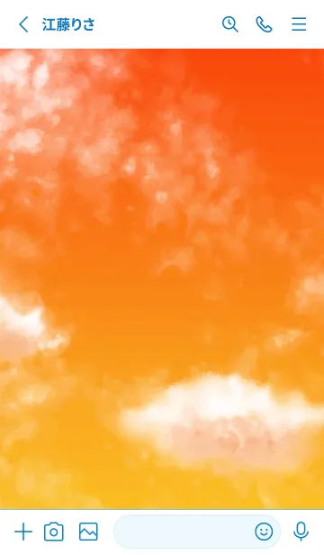 [LINE着せ替え] オレンジの空 白と青の画像2