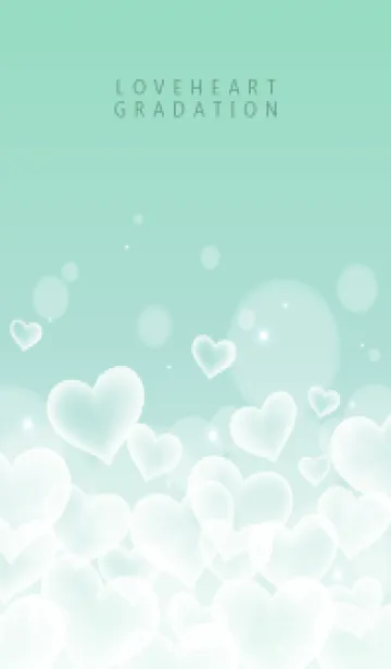 [LINE着せ替え] LOVE HEART GRADATION Emerald&White 9の画像1