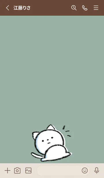 [LINE着せ替え] カーキ : まるねこ6の画像2