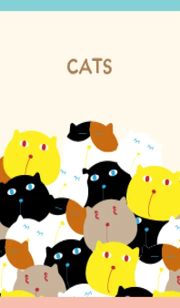 ねこいっぱい ピンクと水色の着せ替えメイン画像