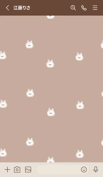 [LINE着せ替え] ベージュ。もふもふうさぎ。の画像2
