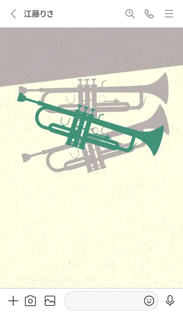 [LINE着せ替え] Trumpet CLR ターコイズグリーンの画像2