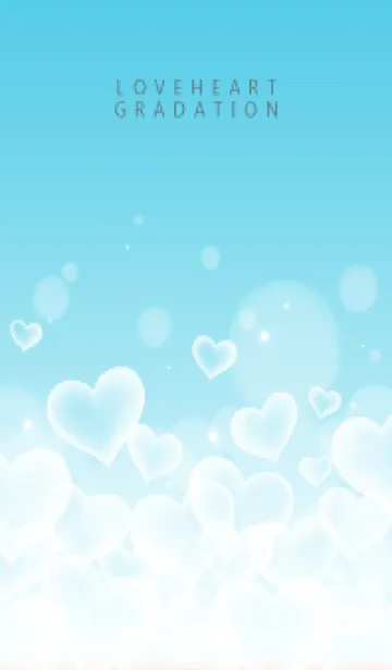 [LINE着せ替え] LOVE HEART GRADATION Blue&White 9の画像1